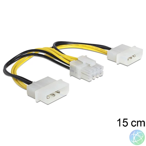 DeLock Cable Power 8 Pin EPS > 2 x 4 Pin molex kábel