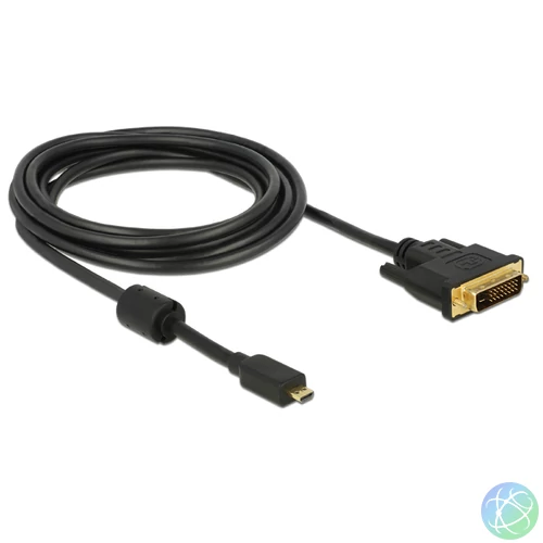 DeLock HDMI cable Micro-D male > DVI-D (Dual Link) 24+1 male 2m Black kábel