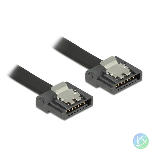 DeLock Cable SATA FLEXI 6 Gb/s 20cm Black Metal kábel
