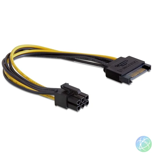 DeLock Cable Power SATA 15 pin > 6 pin PCI Express 0,2m kábel