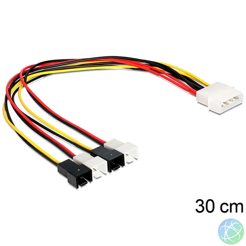 DeLock Cable power Molex 4 pin male > 4x 2 pin fan kábel