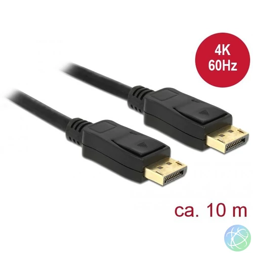 DeLock Displayport 1.2 male > Displayport male 4K 60 Hz 10m kábel