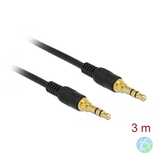 DeLock 3,5mm jack to 3,5mm jack male/male cable 3m Black kábel