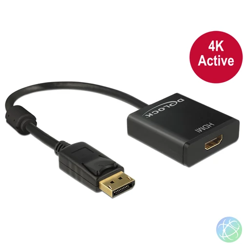 DeLock Adapter Displayport 1.2 male > HDMI female 4K Active Black speciális átalakító