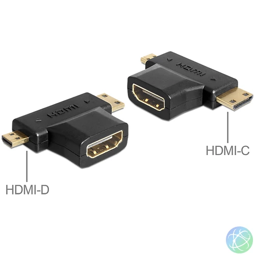 DeLock Adapter HDMI-A female > HDMI-C + HDMI-D male speciális átalakító