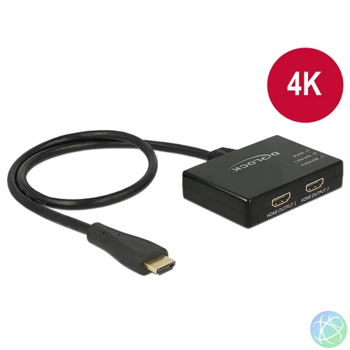 DeLock HDMI Splitter 1x HDMI in > 2x HDMI out 4K speciális átalakító