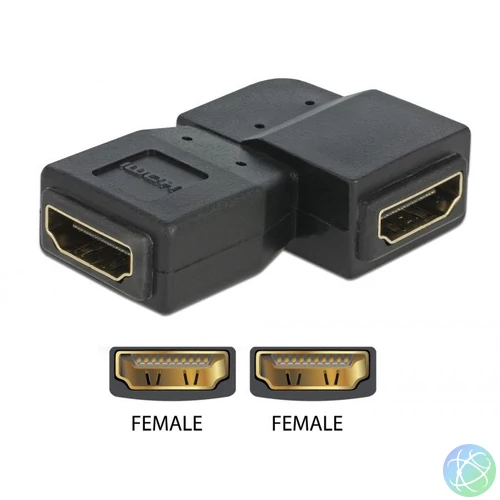 DeLock adapter HDMI famale to HDMI famale Black speciális átalakító