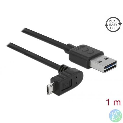 DeLock USB-A to microUSB male/male cable 1m Black kábel