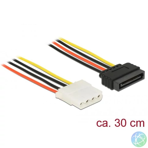 DeLock Power Cable SATA 15 pin female > 4 pin female 30cm kábel