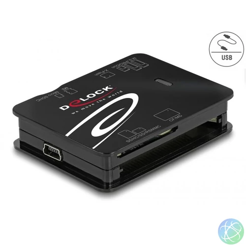DeLock USB 2.0 Card Reader Black kártyaolvasó