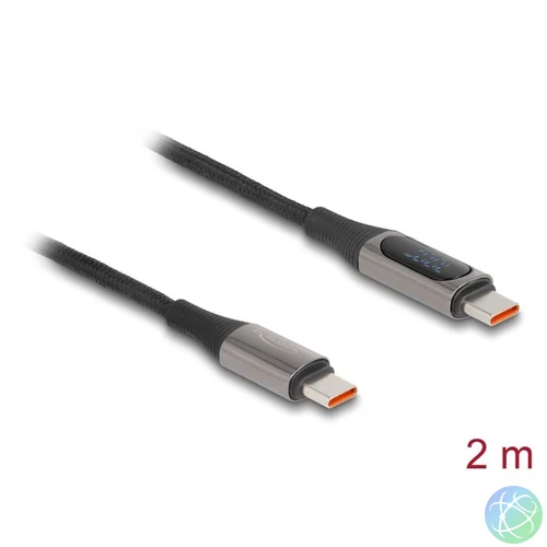 DeLock USB-C to USB-C male/male cable 2m Black kábel