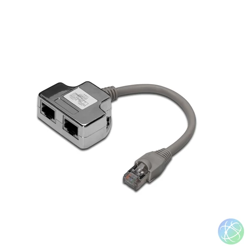Digitus RJ45/2 x RJ45, 0,19 m hálózati elosztó Silver