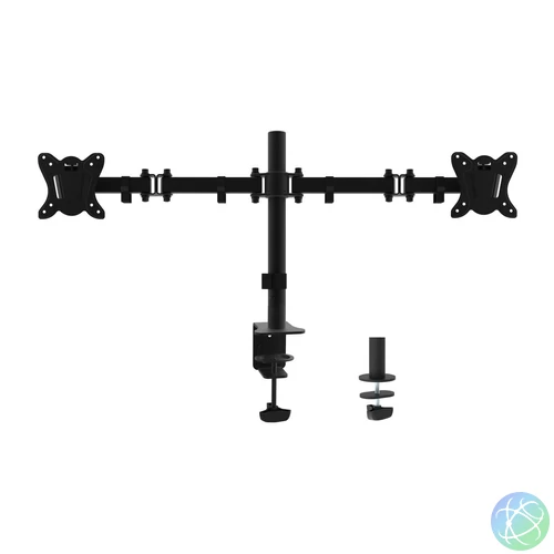 EQuip 13"-27" Articulating Dual Monitor Desk Mount Bracket Black