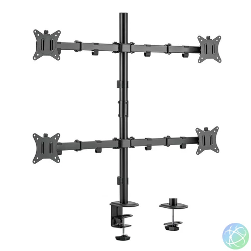EQuip 17"-32" Articulating Quad Monitor Desk Mount Bracket Black