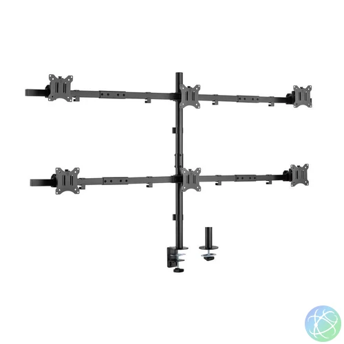 EQuip 17"-32" Articulating 6 Monitor Desk Mount Bracket Black