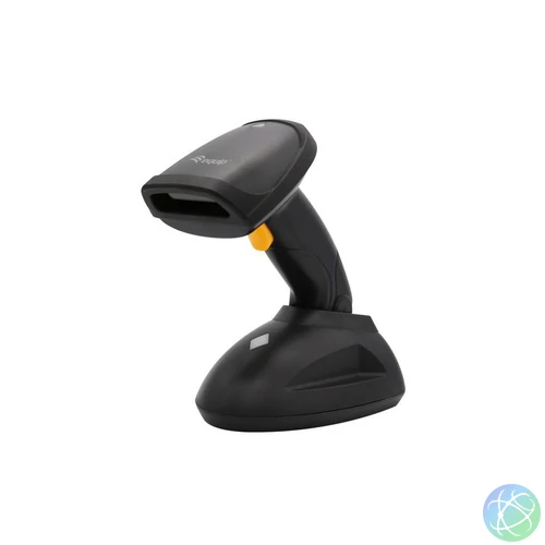EQuip Wireless 1D Laser Barcode Scanner Long Distance with Stand Vonalkódolvasó Black