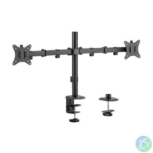 EQuip 17"-32" Articulating Dual Monitor Desk Mount Bracket Black