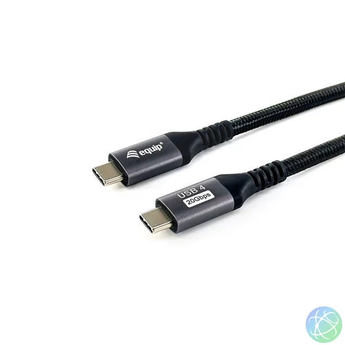 EQuip USB-C 4 Gen3 to USB-C 100W cable 1,2m Black kábel