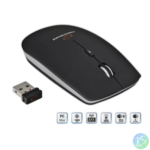 Esperanza Saturn Wireless 4D optical Mouse Black egér