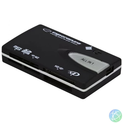 Esperanza EA129 All-In-One USB Card Reader Black kártyaolvasó