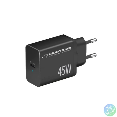 Esperanza EZC108K Quick Power Charger 45W USB-C Black töltő