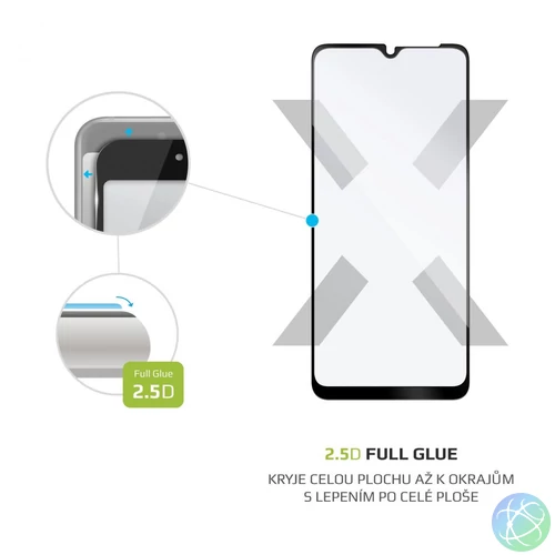 FIXED teljes kijelzős üvegfólia Samsung Galaxy A12 telefonhoz, fekete