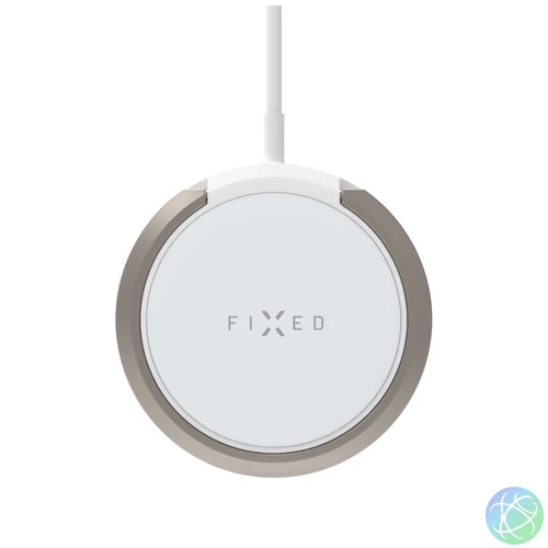 FIXED MagPad vezeték nélküli töltő, MagSafe támogatás, beépített fém állvány, fehér