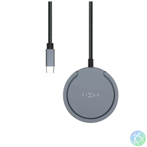 FIXED MagPad Qi2 vezeték nélküli töltő, MagSafe támogatás szürke