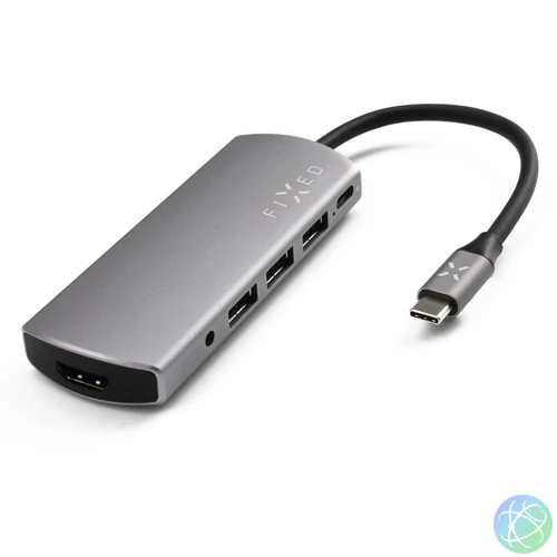 FIXED 6-portos USB 3.0 Hub Space Gray töltő