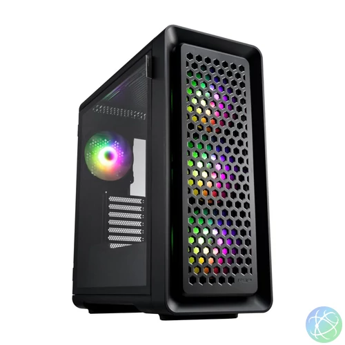 FSP CUT593A Tempered Glass Black gépház