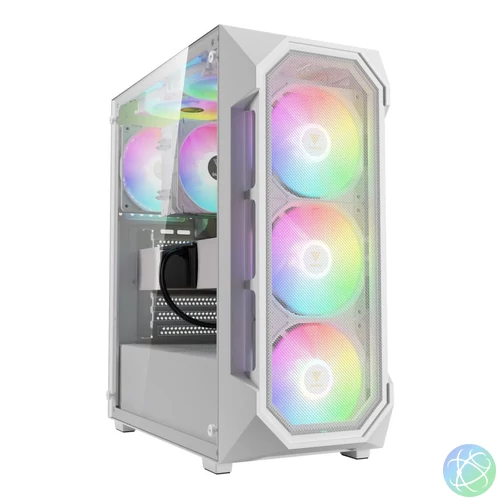 Gamdias Aura GC1 Elite WH ARGB Tempered Glass White gépház