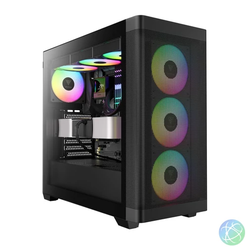 Gamdias Athena M3 Tempered Glass Black gépház