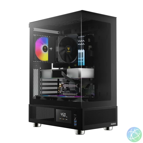 Gamdias Atlas E1 ARGB Tempered Glass Black gépház