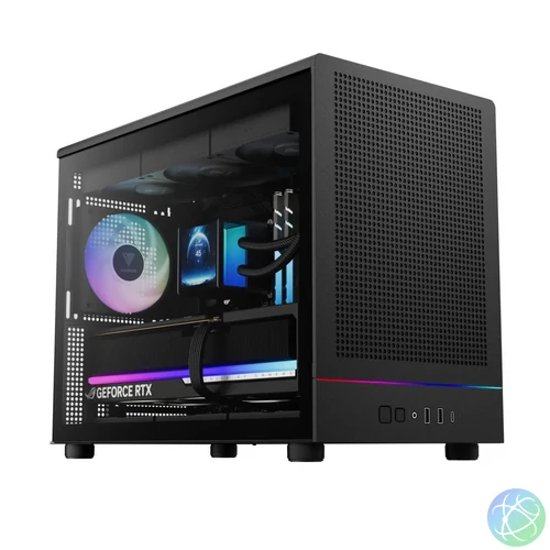 Gamdias Athena M4M Tempered Glass Black gépház