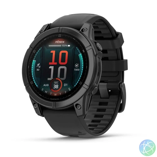 Garmin Fenix E Slate Grey steel with Black silicone band okosóra