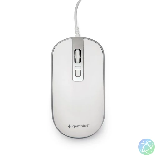 Gembird MUS-4B-06-WS Optical mouse White/Silver egér