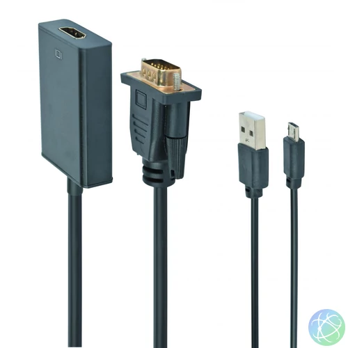 Gembird A-VGA-HDMI-01 VGA to HDMI adapter cable 0,15m Black speciális átalakító
