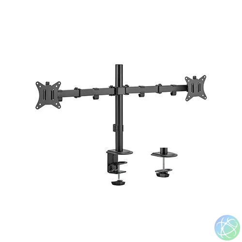 Gembird MA-D2-01 Adjustable Desk 2-Display Mounting Arm 17”-32” Black