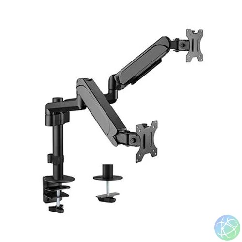 Gembird MA-DA2P-01 Adjustable Desk 2-Display Mounting Arm 17”-32” Black