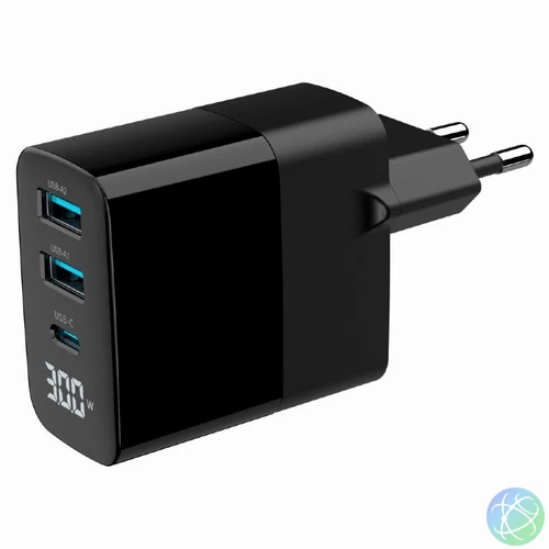 Gembird 3-Port 30W USB Fast Charger Black töltő