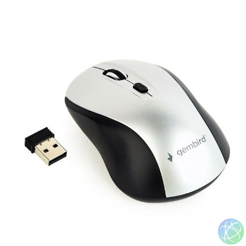 Gembird MUSW-4B-02-BS Wireless optical mouse Black/Silver egér