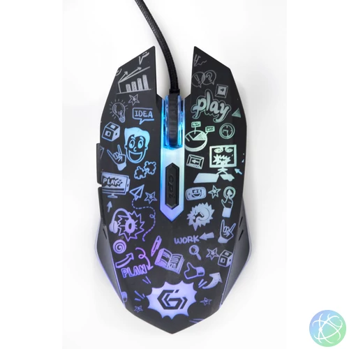 Gembird MUS-6B-GRAFIX-01 optical mouse Black egér