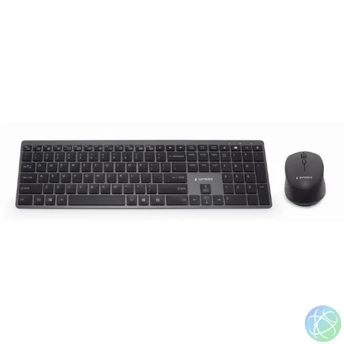 Gembird Backlight Pro Business Slim wireless desktop set Black US billentyűzet
