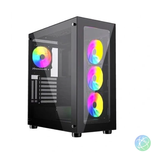 Gembird Fornax X450MAX ARGB Tempered Glass Black gépház