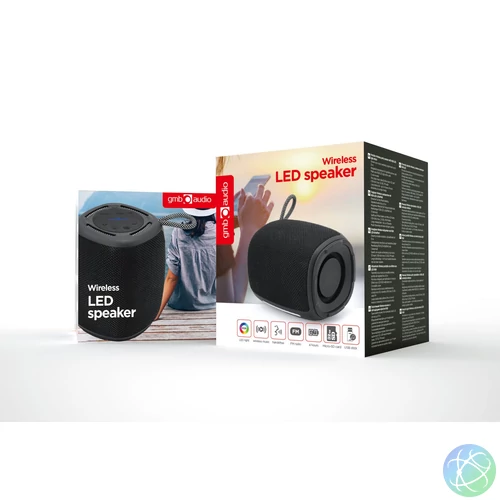 Gembird SPK-BT-LED-03-BK Bluetooth Speaker Black hangszóró