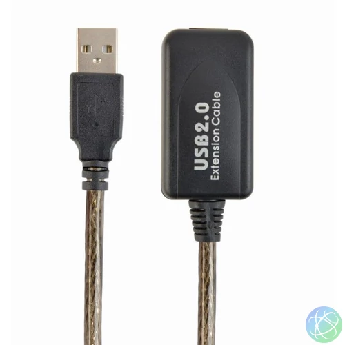 Gembird UAE-01-10M USB 2.0 active extension cable 10m Black kábel