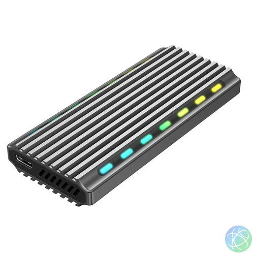 Gembird EE2280-U3C-03 M.2 NVMe RGB drive USB3.1 enclosure Black mobilrack / beépítő keret