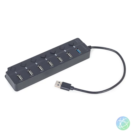Gembird UHB-U3P1U2P6P-01 7-portos 1xUSB3.1 + 6xUSB2.0 HUB Black usb hub