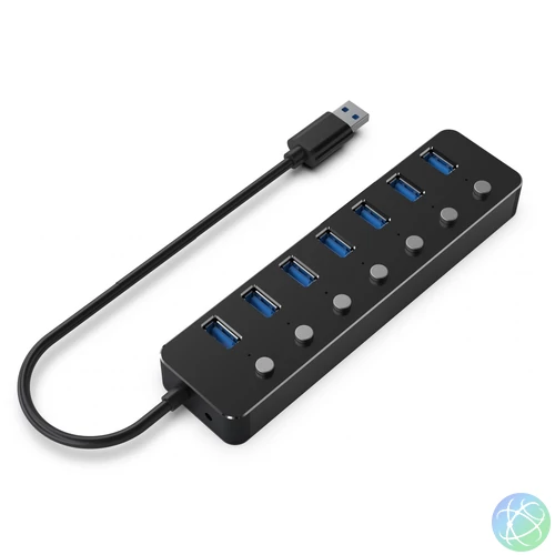 Gembird UHB-U3P7P-01 7-portos USB3.1 HUB Black usb hub