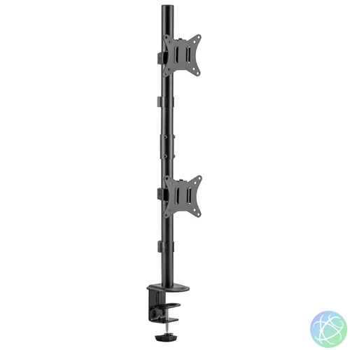 Gembird MA-D2-02 Adjustable 2-display vertical desk mount 17”-32” Black